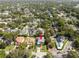 Aerial view of a neighborhood featuring mature trees, well-maintained homes, and scenic streets at 1781 Pine Ave, Winter Park, FL 32789
