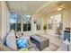 Inviting sunroom with comfortable seating, serene decor, and large windows for a relaxing ambiance at 217 Lake Cassidy Dr, Kissimmee, FL 34759