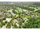 Community aerial view showcasing convenient access to a pond, tennis courts, and playgrounds at 2308 Bur Oak Ct, Oviedo, FL 32766