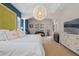 Bright bedroom with a large bed, decorative lighting, and ample natural light at 2456 Northumbria Dr, Sanford, FL 32771