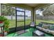 Cozy screened porch with wicker furniture and view of the backyard at 3235 Utah Dr, Deltona, FL 32738