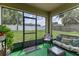 Enclosed back porch with wicker furniture overlooking a green lawn and white fencing at 3235 Utah Dr, Deltona, FL 32738