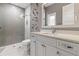 Sleek bathroom featuring modern fixtures, a glass-enclosed shower, and stylish tile work at 3428 Chaine Du Lac Blvd, Windermere, FL 34786
