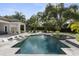 Tranquil backyard pool and patio area with lounge seating and lush landscaping for ultimate relaxation and privacy at 3428 Chaine Du Lac Blvd, Windermere, FL 34786