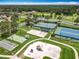An aerial view of tennis courts, basketball courts, and playground at 3944 Atrium Dr # 4, Orlando, FL 32822