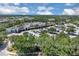 Aerial view of a shopping center with ample parking, lush greenery, and varied storefronts under a sunny, partly cloudy sky at 736 Timacuan Blvd, Lake Mary, FL 32746