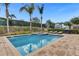 Captivating pool and spa area surrounded by lush landscaping and swaying palm trees at 7524 Marker Ave, Kissimmee, FL 34747