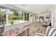 Bright sunroom with large windows overlooking the pool, featuring stylish furniture and decor at 1018 Turner Rd, Winter Park, FL 32789
