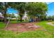 Community playground featuring swings, a slide, and play structure with a shaded seating area nearby at 10241 Pointview Ct, Orlando, FL 32836