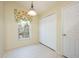 Bright eat-in kitchen area with a window, closet, and a light fixture, ideal for casual dining and storage at 14224 Colonial Lakes Dr, Orlando, FL 32826