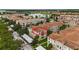 Bird's eye view of condominium complex featuring a red square highlighting a unit with a balcony at 3000 Laurel Park Ln # 308, Kissimmee, FL 34741