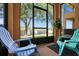 Relax on the patio with peaceful views of the lawn through the screened windows and comfortable seating at 3214 Calabria Avenue, Davenport, FL 33897