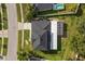 Aerial view of house featuring a screened-in porch and a private pool at 3824 Blue Dasher Dr, Kissimmee, FL 34744