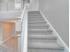 Elegant staircase with plush carpeting, leading to the upper level and enhancing the home's appeal and accessibility at 3824 Blue Dasher Dr, Kissimmee, FL 34744