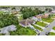 Aerial view of neighborhood homes featuring mature landscaping and a well-manicured yard at 621 Bluebill Ln, Poinciana, FL 34759
