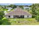 Backyard with chain-link fence and home in aerial view at 621 Bluebill Ln, Poinciana, FL 34759