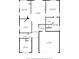 Home floor plan featuring 3 bedrooms, 2 baths, living room, kitchen, laundry and 2 car garage at 7744 Country Run Pkwy, Orlando, FL 32818