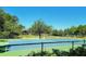 Community tennis courts featuring green and blue surfaces and perimeter fencing at 13055 Overstreet Rd, Windermere, FL 34786