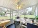 Inviting screened patio furnished with a dining table and chairs, overlooking a spacious backyard at 211 N Randolph Ave, Kissimmee, FL 34741