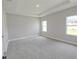 Large bedroom with tray ceiling, neutral carpet, and plenty of natural light from two windows at 2699 Sw 161St Loop, Ocala, FL 34473