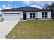 Charming single-story home with a white exterior, dark roof, and an attached two-car garage at 2699 Sw 161St Loop, Ocala, FL 34473