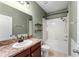 A bathroom featuring a vanity, mirror, and a shower at 3426 Schoolhouse Rd, Harmony, FL 34773