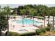 Community pool and lounge area surrounded by lush landscaping at 3426 Schoolhouse Rd, Harmony, FL 34773