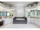 A bathroom with a tub in the center and decorative shelving along the perimeter at 8704 Ingleton Ct, Orlando, FL 32836