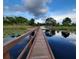 Scenic wooden walking bridge over water with lily pads and reflections of trees at 15483 Avenue Of The Arbors, Winter Garden, FL 34787