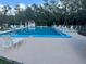 A refreshing community pool with lounge chairs, umbrellas and a gazebo, perfect for relaxation at 2060 Lamplight Cir, Mount Dora, FL 32757