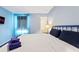Stylish bedroom with a comfy bed, decorative pillows, a modern bedside table, and a wall-mounted TV at 2363 Lancashire St, Davenport, FL 33896