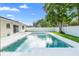 Inviting in-ground pool surrounded by a white concrete patio and lush green lawn, perfect for outdoor relaxation at 2871 Milstead St, Orlando, FL 32837