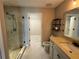 Bathroom with a glass shower, toilet, and vanity at 358 2Nd St, Geneva, FL 32732