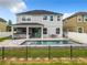Beautiful backyard features a sparkling pool, covered outdoor kitchen, and ample seating areas at 4993 Southlawn Ave, Orlando, FL 32811