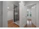 Bathroom featuring modern glass enclosed shower at 622 S Ingraham Ave, Lakeland, FL 33801