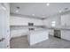 Modern kitchen boasts white cabinets, stainless steel appliances, granite countertops and a large island at 9199 Waverly Walk Dr, Orlando, FL 32817