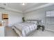 Bright bedroom featuring a plush bed, tray ceiling, and ample natural light at 9422 Jaywood Rd, Winter Garden, FL 34787