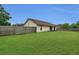 Backyard featuring well-kept grass and a full wooden fence at 9833 Tattersall Ave, Orlando, FL 32817