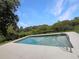 Inviting backyard pool with a serene tree-lined backdrop, perfect for relaxation and summer fun at 10170 Se 106Th Ln, Belleview, FL 34420