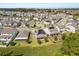 Aerial view of a residential neighborhood, showcasing lush green lawns and well-maintained homes at 2340 Standing Rock Cir, Oakland, FL 34787