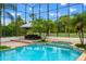 Stunning in-ground pool and hot tub with enclosed lanai and outdoor dining area surrounded by lush landscaping at 2357 Alaqua Dr, Longwood, FL 32779