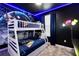 Star Wars-themed bedroom with a bunk bed and blue LED lighting at 3004 Protagonist St, Kissimmee, FL 34746