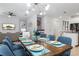 Open dining area with modern light fixture and adjacent living and kitchen areas at 3004 Protagonist St, Kissimmee, FL 34746