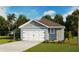 Charming single-story home with a two-car garage, landscaped front yard, and a mix of palms and shade trees at 4936 Kaia Ave, Winter Haven, FL 33884