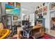 Comfortable home office featuring a wooden desk, a decorative television and wall decorations at 701 Little Hampton Ln, Gotha, FL 34734