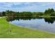 Picturesque pond surrounded by lush greenery, offering a peaceful and scenic outdoor vista at 10350 Lake District Ln # S, Orlando, FL 32832