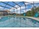 Relaxing screened-in pool area with clear blue water, perfect for hot summer days in Florida at 391 Cabello Dr, Davenport, FL 33837