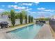 Backyard pool area featuring a gas grill, privacy fence, and lush landscaping at 859 Easley Ave, Winter Garden, FL 34787