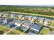 Aerial view of a beautiful residential area highlights well-maintained homes with backyard pools and landscaping at 8622 La Isla Dr, Kissimmee, FL 34747