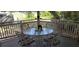 Inviting porch with a glass-top table, comfortable seating, and serene outdoor ambiance at 1717 Se 190Th Ave, Silver Springs, FL 34488